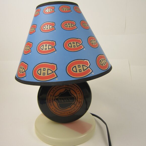 Sportscast Vintage NHL Lamp/Night Light 1999 with Montreal Canadiens Shade-Works - Picture 2 of 13
